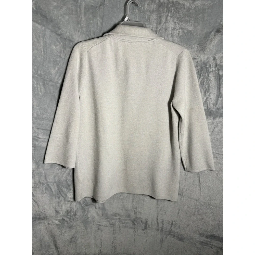 J Crew Womens Open Front Knit Blazer NWT Jacket Light Gray Size M Style J0244 - Picture 5 of 10